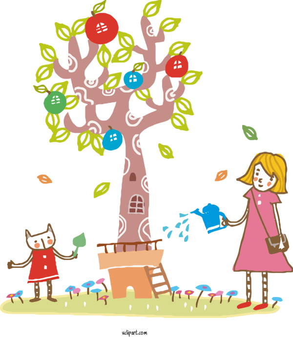 Free Nature Cartoon Tree Plant For Tree Clipart Transparent Background