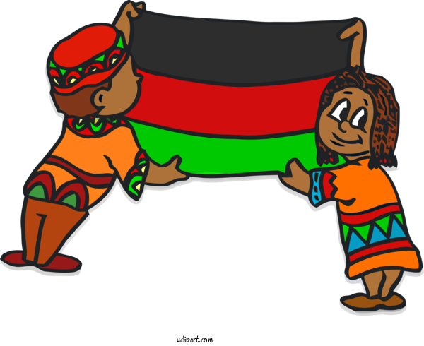 Free Holidays Cartoon Animation Child For Kwanzaa Clipart Transparent Background