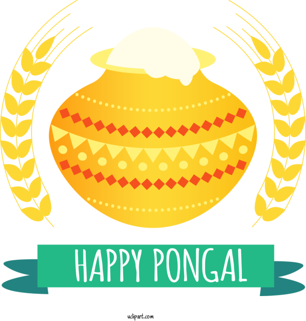 Free Holidays Yellow Logo For Pongal Clipart Transparent Background