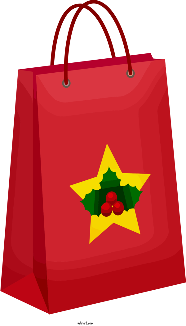 Free Holidays Red Green Shopping Bag For Christmas Clipart Transparent Background