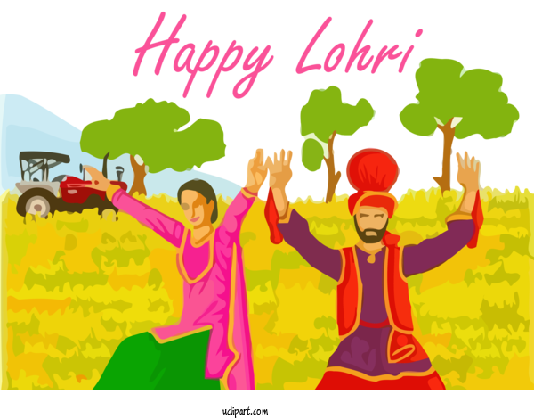 Free Holidays Cartoon Happy Sharing For Lohri Clipart Transparent Background