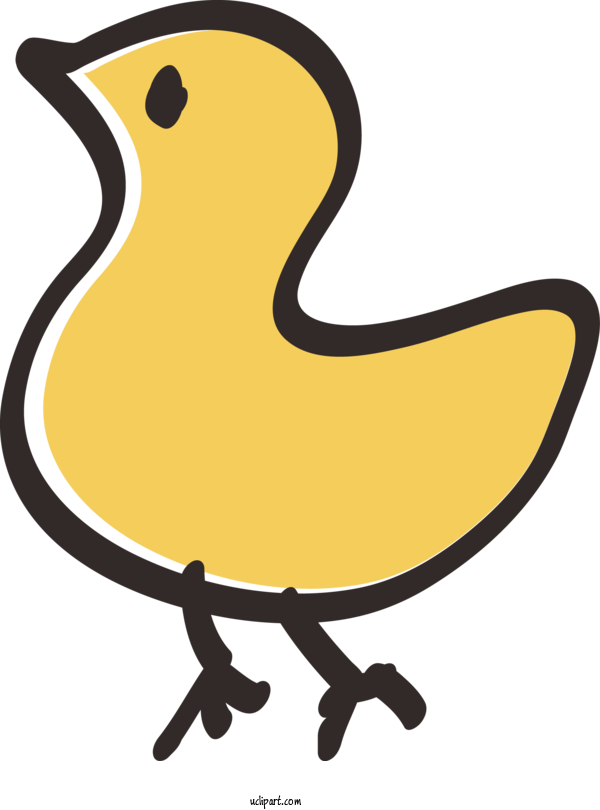 Free Animals Bird Yellow Cartoon For Duck Clipart Transparent Background