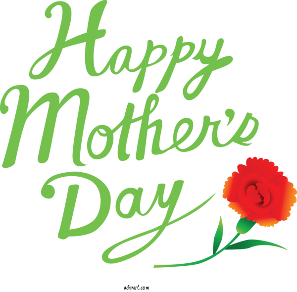 Free Holidays Font Text Plant For Mothers Day Clipart Transparent Background