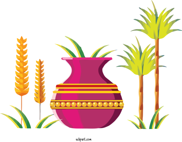 Free Holidays Ananas Plant Pineapple For Pongal Clipart Transparent Background