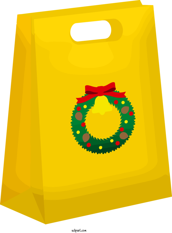 Free Holidays Green Yellow Symbol For Christmas Clipart Transparent Background