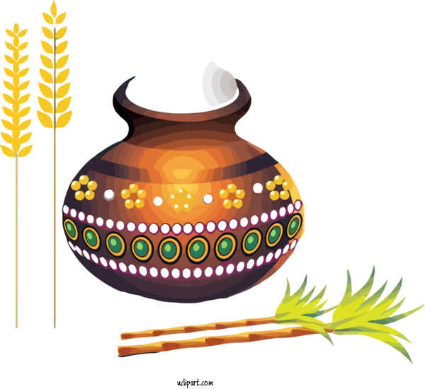 Free Holidays Indian Musical Instruments For Pongal Clipart Transparent Background