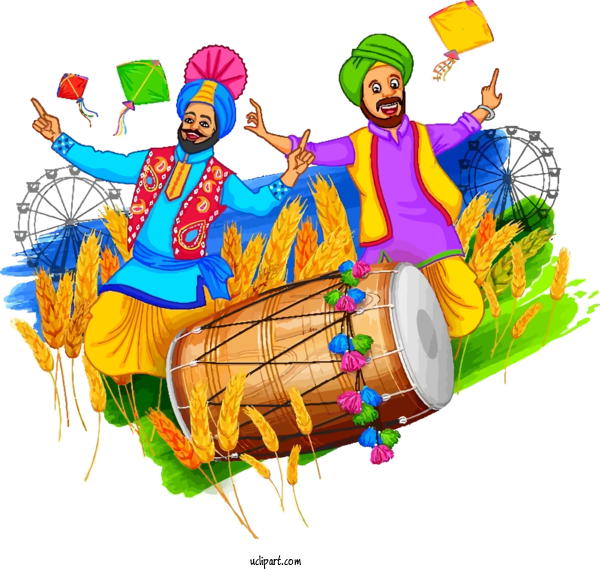 Free Holidays Hand Drum Folk Dance Indian Musical Instruments For Lohri Clipart Transparent Background