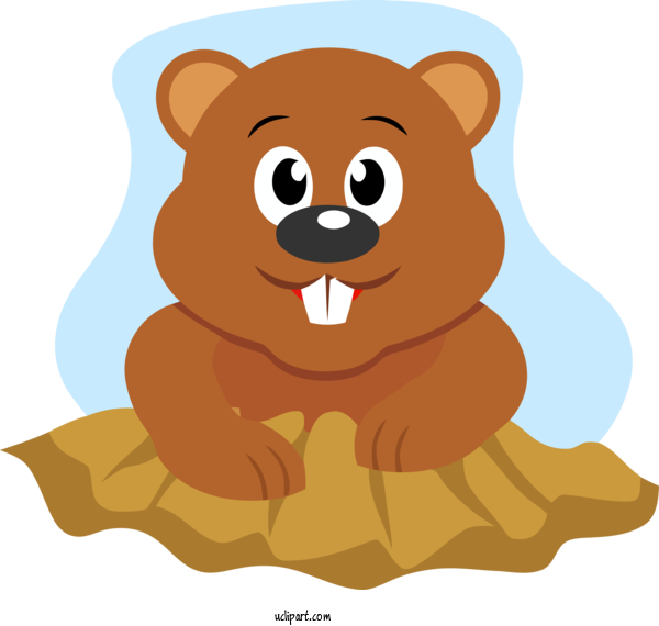 Free Holidays Cartoon Brown Bear Groundhog For Groundhog Day Clipart Transparent Background
