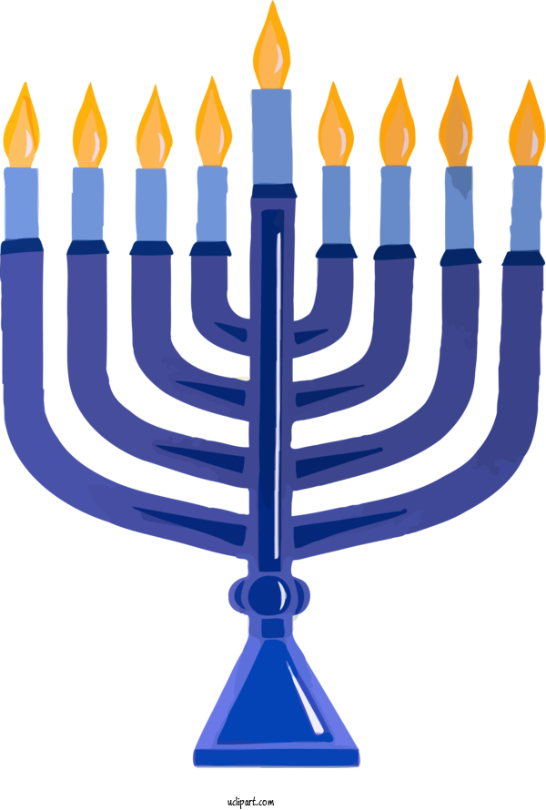 Free Holidays Candle Holder Hanukkah Menorah For Hanukkah Clipart Transparent Background