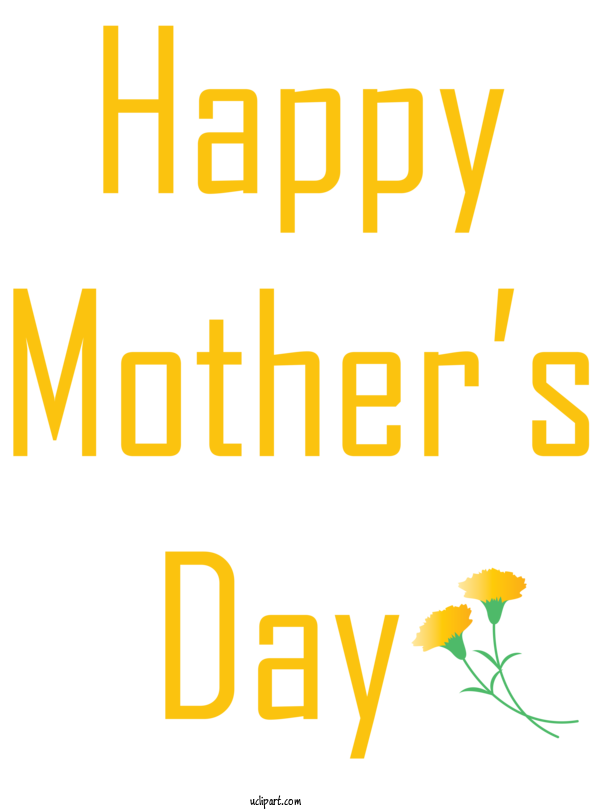 Free Holidays Text Font Yellow For Mothers Day Clipart Transparent Background