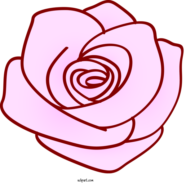 Free Flowers Line Art Red Line For Rose Clipart Transparent Background