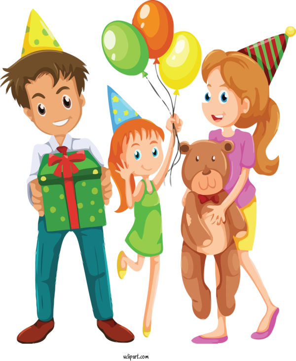 Free Holidays Cartoon Playing With Kids Sharing For Family Day Clipart Transparent Background