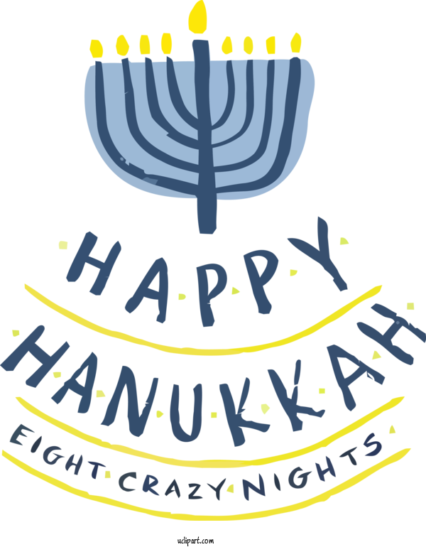 Free Holidays Text Logo Menorah For Hanukkah Clipart Transparent Background