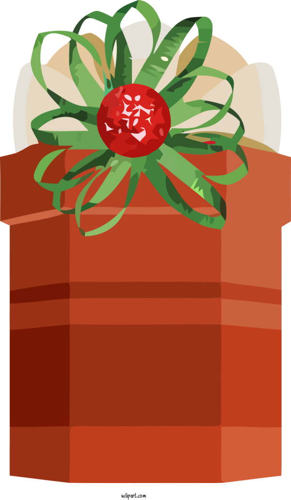 Free Holidays Red Gift Wrapping Plant For Christmas Clipart Transparent Background