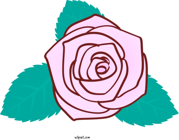 Free Flowers Rose Leaf Line Art For Rose Clipart Transparent Background