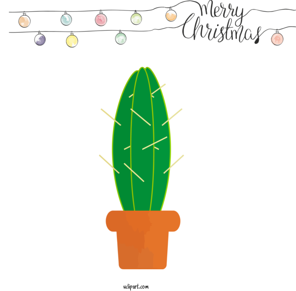 Free Holidays Cactus Plant Prickly Pear For Christmas Clipart Transparent Background