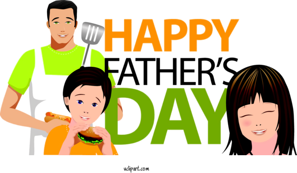Free Holidays Cartoon People Text For Fathers Day Clipart Transparent Background