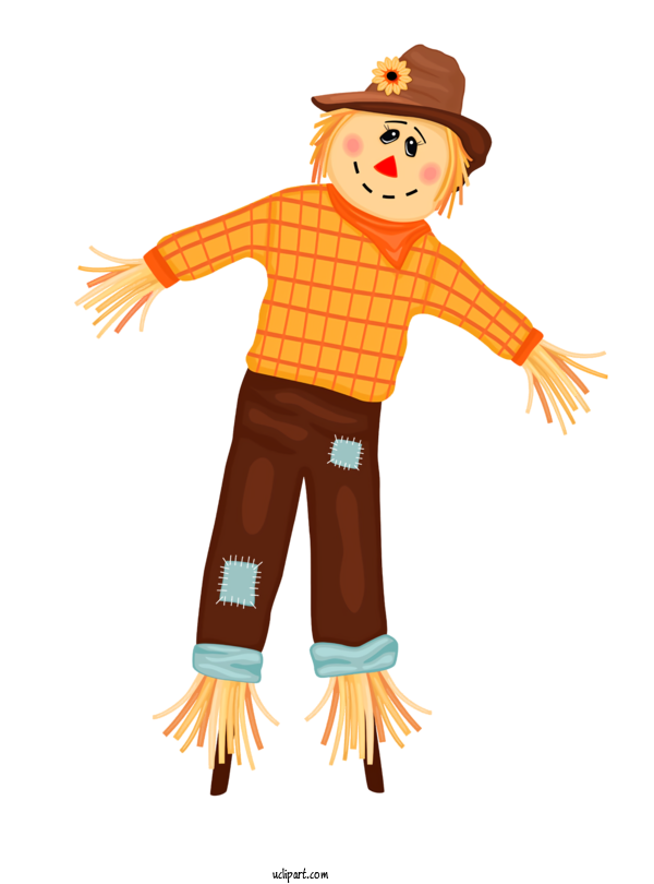 Free Holidays Scarecrow Costume For Thanksgiving Clipart Transparent Background