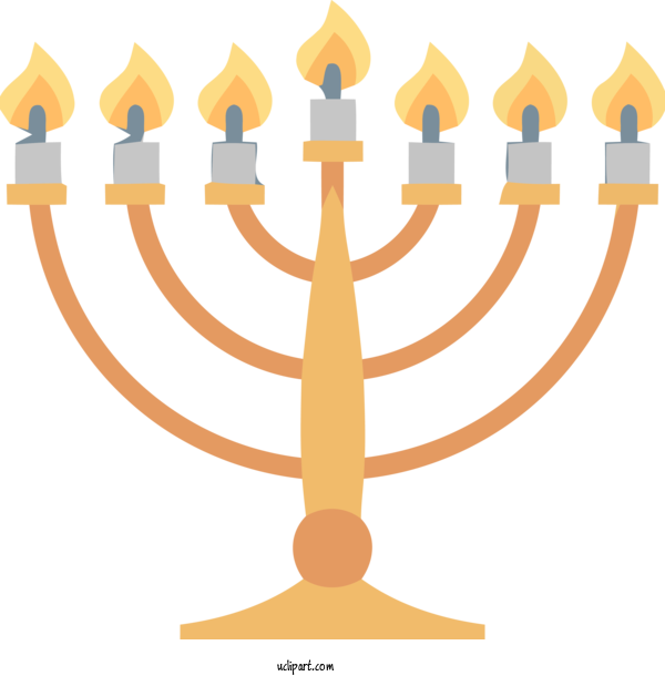 Free Holidays Menorah Candle Holder Hanukkah For Hanukkah Clipart Transparent Background