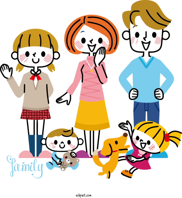 Free Holidays People Cartoon Social Group For Family Day Clipart Transparent Background
