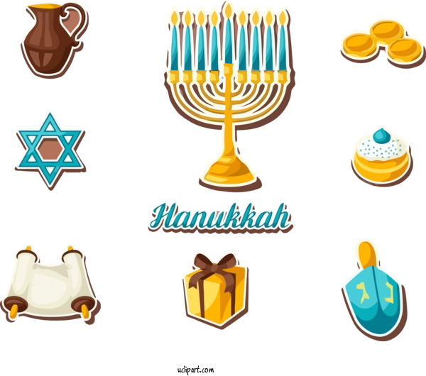 Free Holidays Menorah Yellow Hanukkah For Hanukkah Clipart Transparent Background