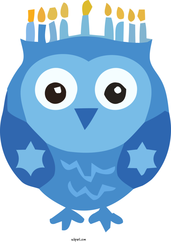 Free Holidays Owl Cartoon Bird Of Prey For Hanukkah Clipart Transparent Background