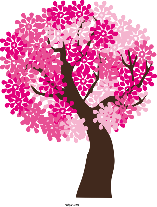 Free Nature Pink Tree Plant For Tree Clipart Transparent Background