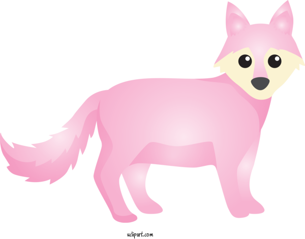 Free Animals Cartoon Pink Dog For Fox Clipart Transparent Background