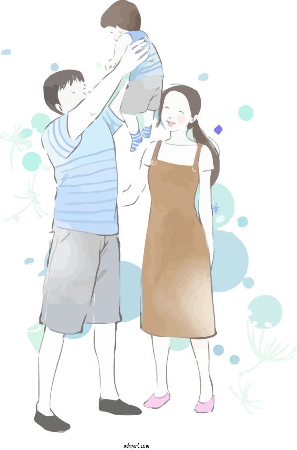 Free Holidays Cartoon Standing Gesture For Family Day Clipart Transparent Background