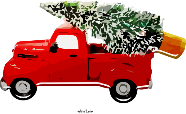 Free Holidays Vehicle Car Pickup Truck For Christmas Clipart Transparent Background