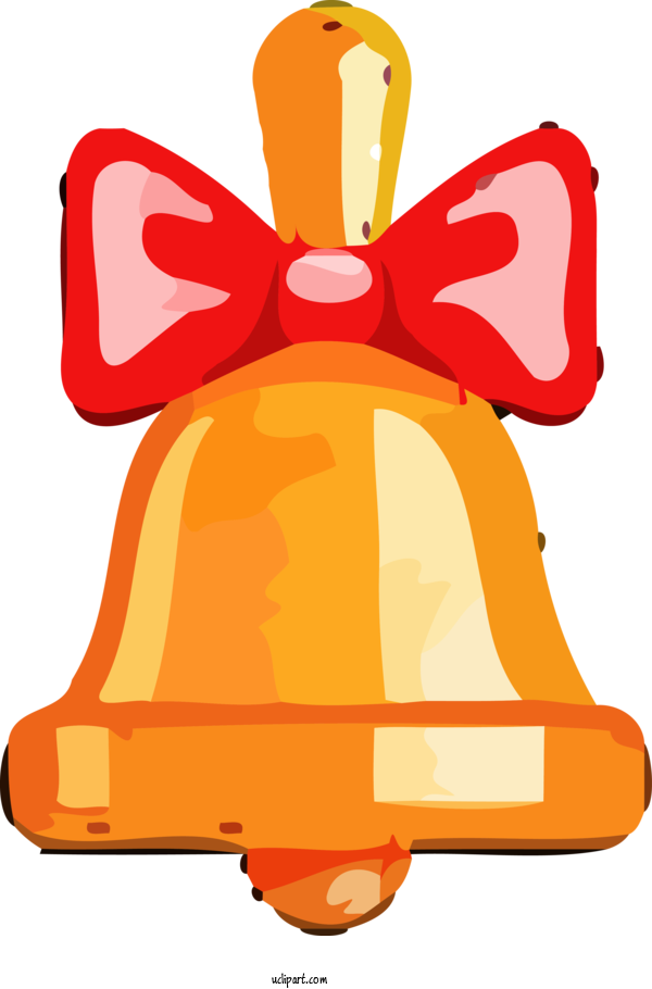 Free Holidays Orange Bell For Christmas Clipart Transparent Background