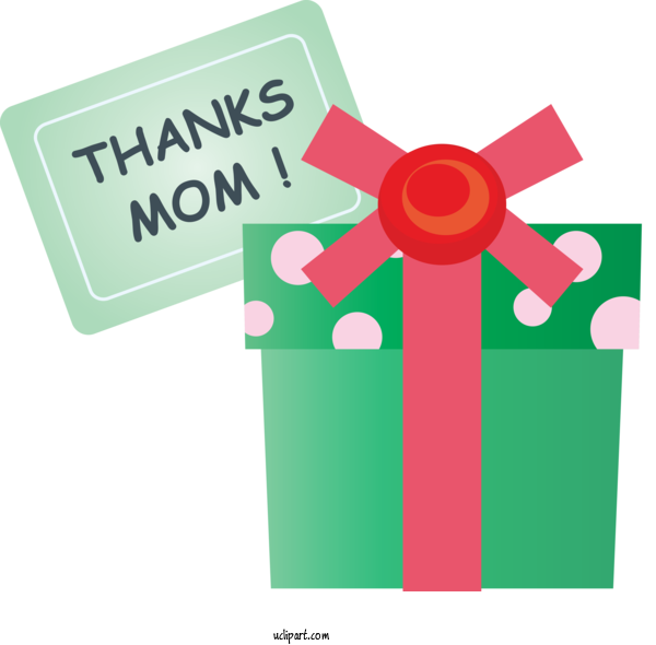 Free Holidays Green Line Present For Mothers Day Clipart Transparent Background