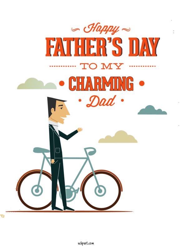 Free Holidays Vehicle Bicycle Line For Fathers Day Clipart Transparent Background