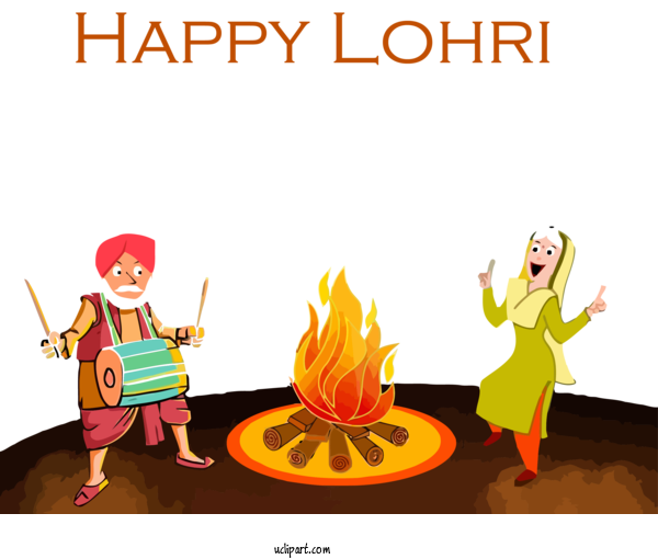 Free Holidays Cartoon Event For Lohri Clipart Transparent Background
