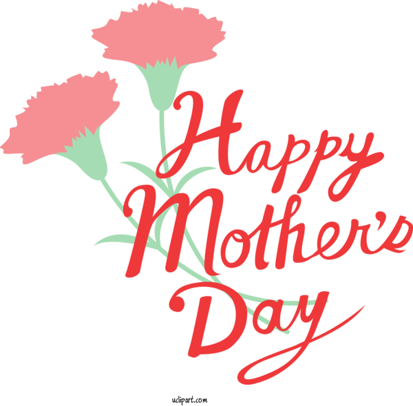 Free Holidays Text Cut Flowers Font For Mothers Day Clipart Transparent Background