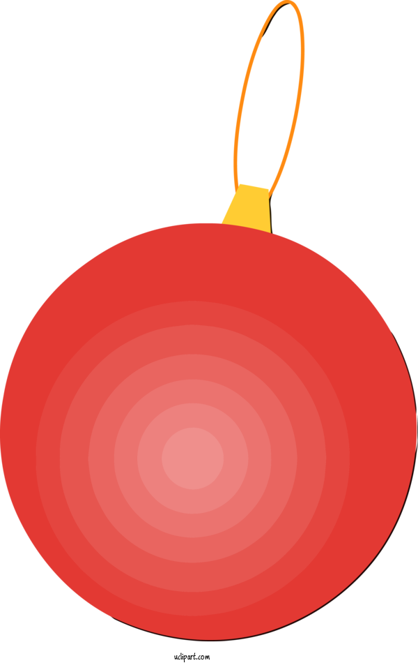 Free Holidays Red Orange Ornament For Christmas Clipart Transparent Background