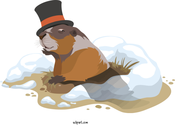 Free Holidays Cartoon Groundhog Groundhog Day For Groundhog Day Clipart Transparent Background
