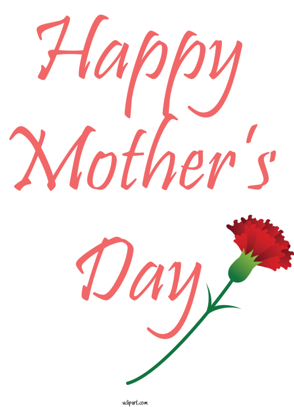 Free Holidays Text Font Cut Flowers For Mothers Day Clipart Transparent Background