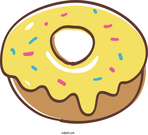 Free Food Doughnut Yellow Baked Goods For Donut Clipart Transparent Background