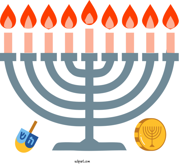 Free Holidays Menorah Hanukkah Candle Holder For Hanukkah Clipart Transparent Background