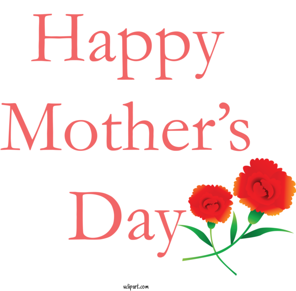 Free Holidays Text Font Flower For Mothers Day Clipart Transparent Background