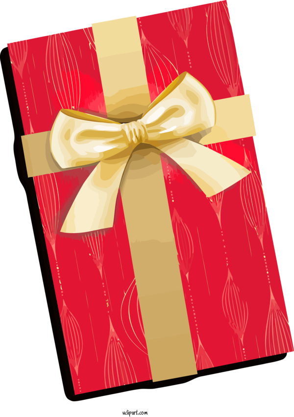 Free Holidays Red Ribbon Present For Christmas Clipart Transparent Background