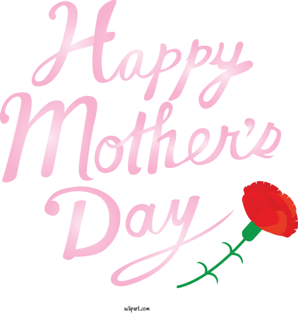 Free Holidays Pink Font Text For Mothers Day Clipart Transparent Background