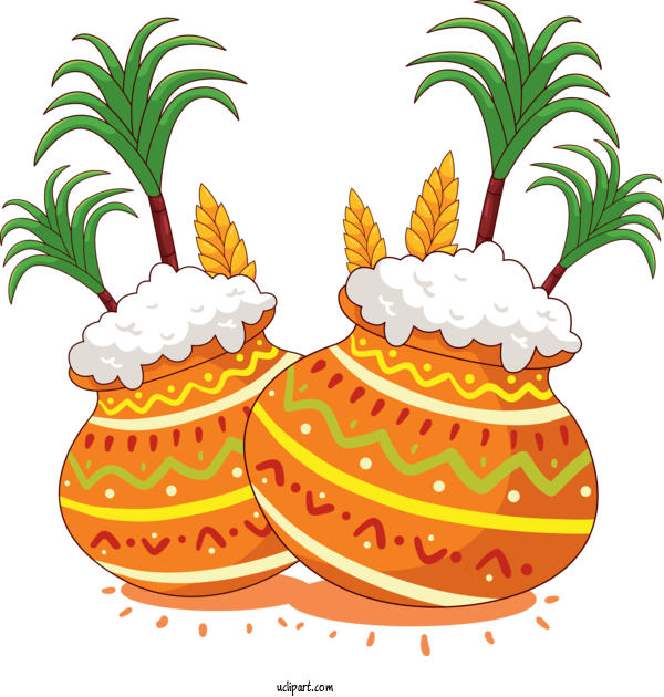 Free Holidays Pineapple Ananas Food For Pongal Clipart Transparent Background