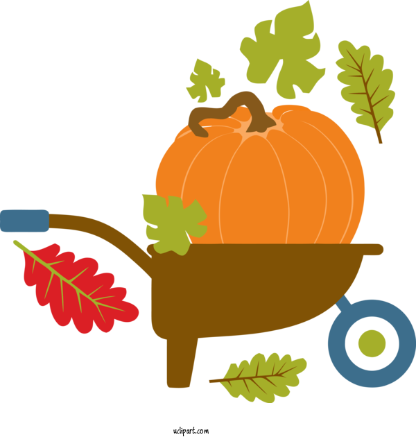 Free Holidays Pumpkin Leaf Plant For Thanksgiving Clipart Transparent Background
