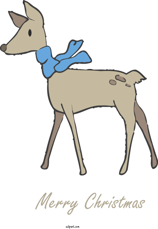 Free Holidays Deer Wildlife Antelope For Christmas Clipart Transparent Background