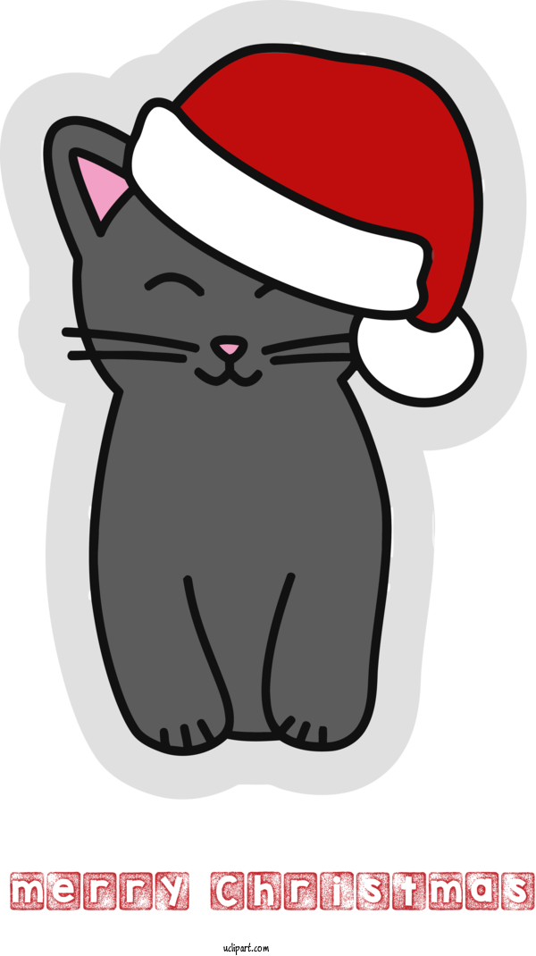 Free Holidays Cartoon Cat Snout For Christmas Clipart Transparent Background