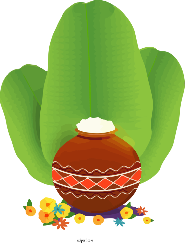 Free Holidays Green Leaf Plant For Pongal Clipart Transparent Background