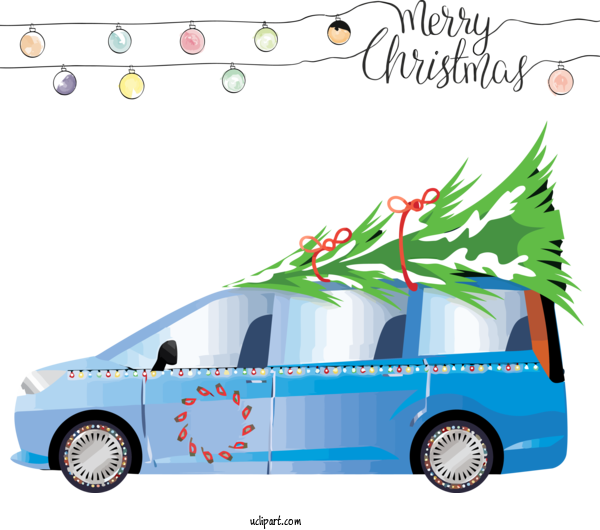 Free Holidays Vehicle Car Transport For Christmas Clipart Transparent Background