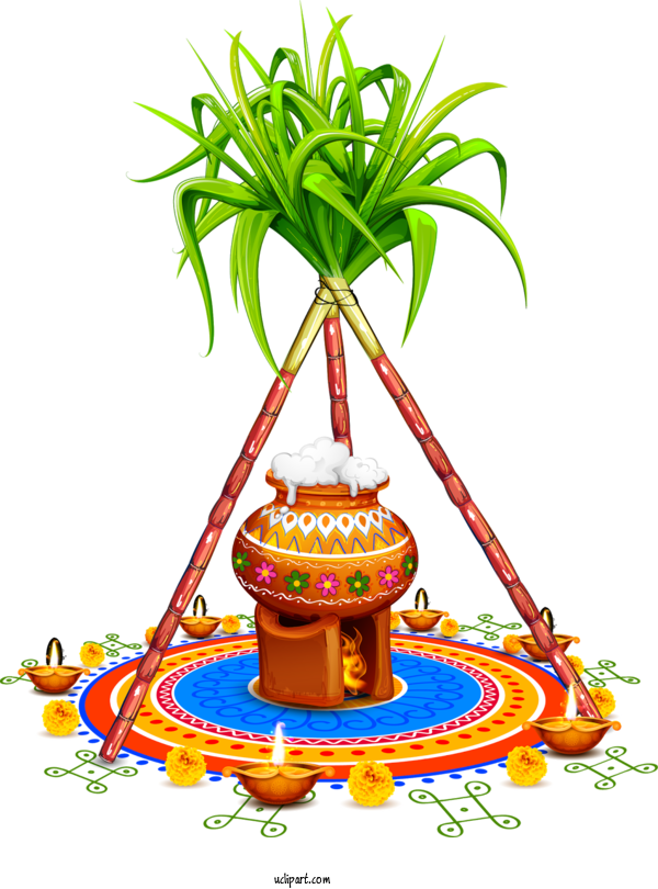 Free Holidays Tree Grass Plant For Pongal Clipart Transparent Background
